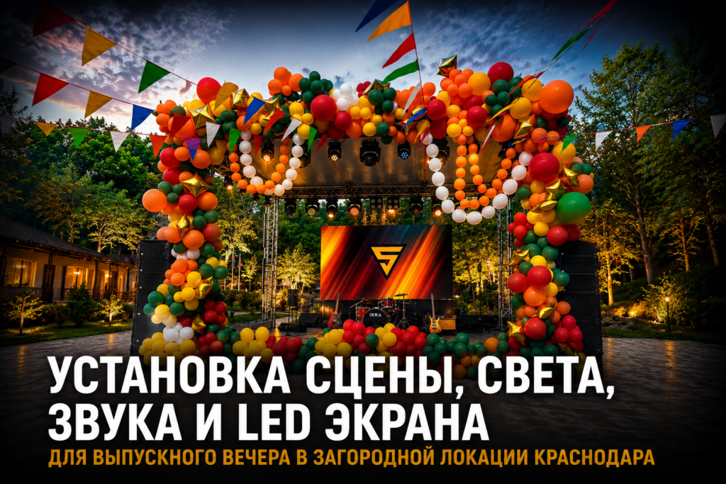 Аренда сцены, света, звука и LED экрана в Краснодаре для концертов и мероприятий